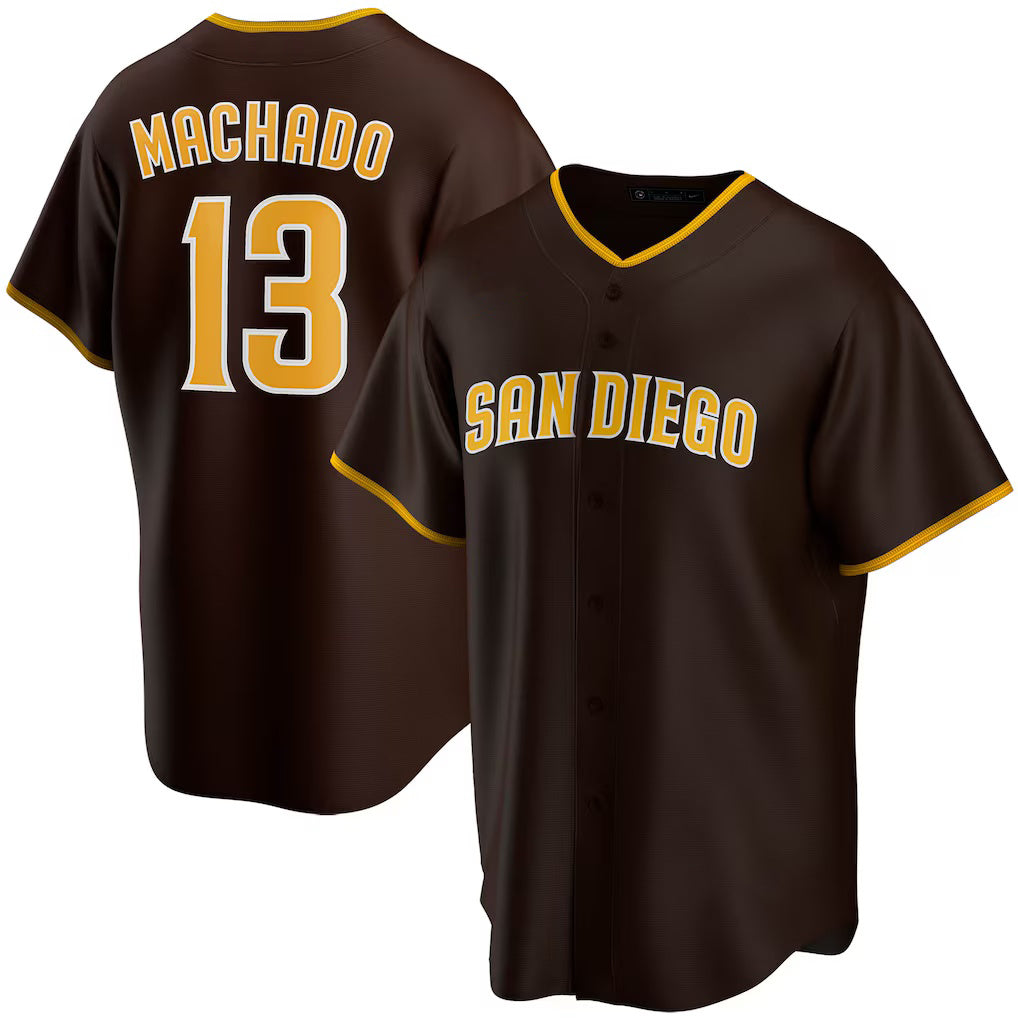 San Diego Padres #13 Manny Machado Brown MIKSHPS Alternate Replica Player Jersey