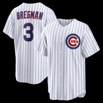 Chicago Cubs #3 Alex Bregman White MIKSHPS Home Replica Jersey