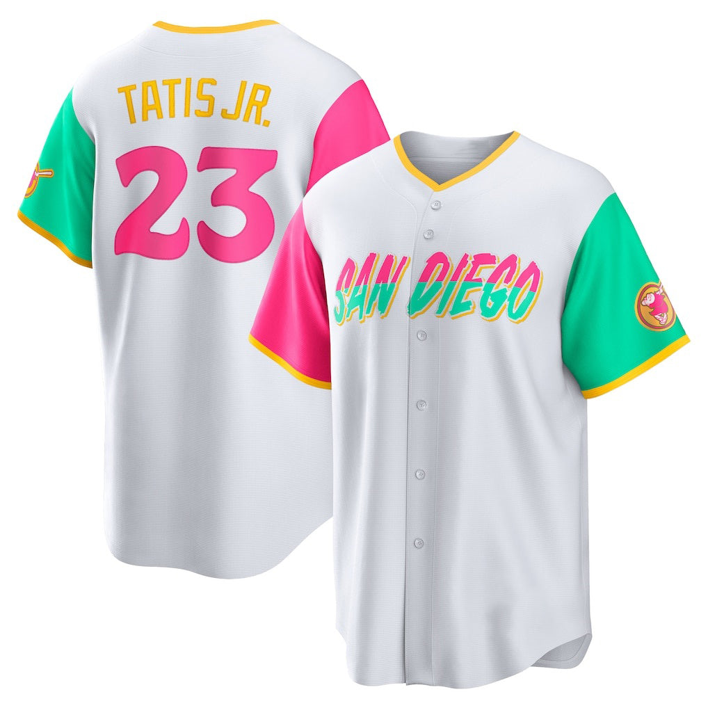 San Diego Padres #23 Fernando Tatis Jr. White MIKSHPS City Connect Replica Player Jersey