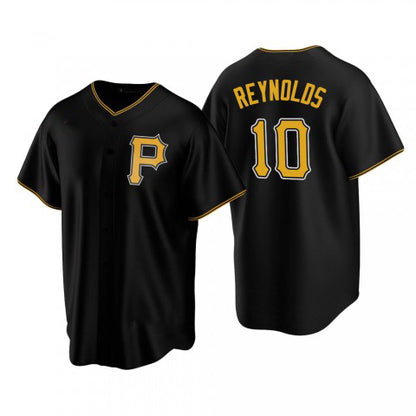 Pittsburgh Pirates #10 Bryan Reynolds Black MIKSHPS Alternate Team Logo Cool base Jersey