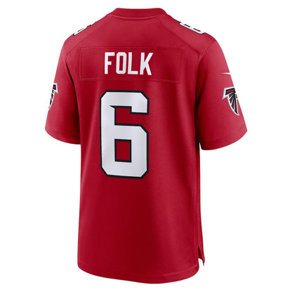 A.Falcons #6 Nick Folk Red MIKSHPS Team Game Jersey
