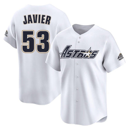 Houston Astros #53 Cristian Javier Player White MIKSHPS Throwback Cooperstown Collection Limited Stitched Jerseys