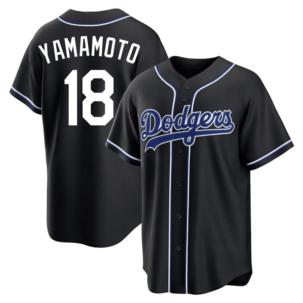 Los Angeles Dodgers #18 Yoshinobu Yamamoto Player Black MIKSHPS Carbon Limited Home Stitched Jerseys