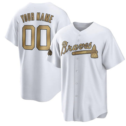 Custom Atlanta Braves Active Player 2022 All-Star Cool Base White MIKSHPS Stitched Jersey