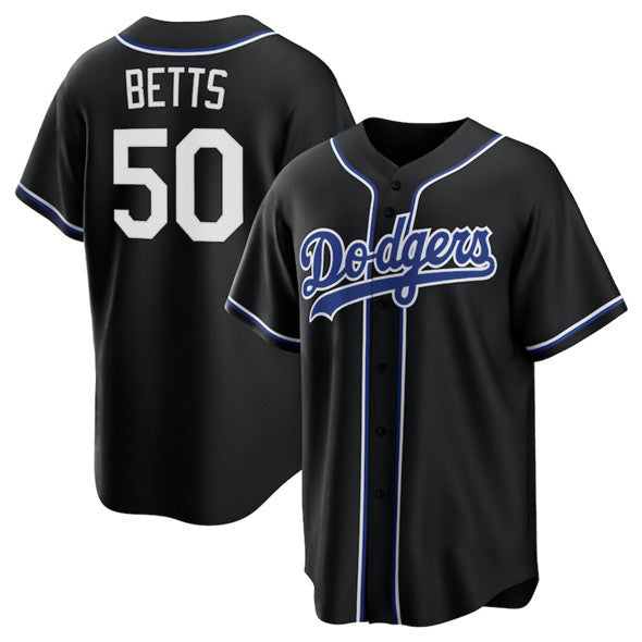 Los Angeles Dodgers #50 Mookie Betts Black MIKSHPS Lights Out Limited Stitched Jersey