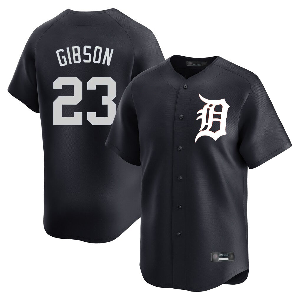 Detroit Tigers #23 Kirk Gibson Player Navy MIKSHPS Home Limited Game Stitched Jerseys