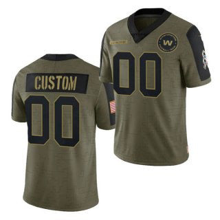 Custom W.Football Team Olive MIKSHPS ACTIVE PLAYER 2021 Salute To Service Limited Stitched Jersey