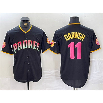 San Diego Padres #11 Yu Darvish Black MIKSHPS Cool Base Stitched Jersey