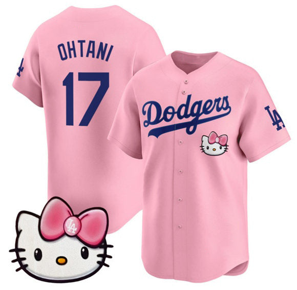 Los Angeles Dodgers #17 Shohei Ohtani Pink MIKSHPS 2025 Hello Kitty Vapor Limited Stitched Jersey