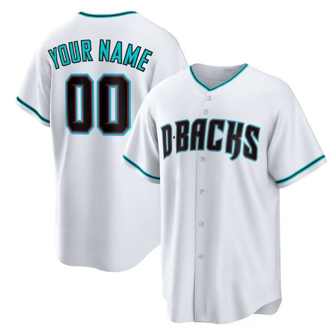 Custom Arizona Diamondbacks White MIKSHPS Cool Base Stitched Jersey