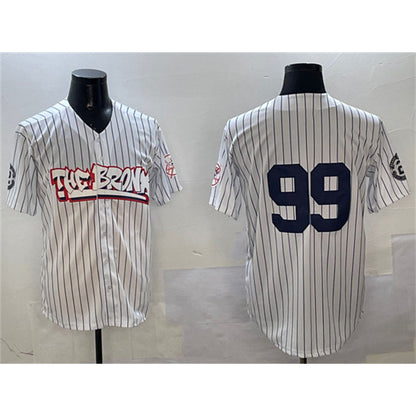 New York Yankees #99 Aaron Judge White MIKSHPS Bronx Graffiti Vapor Limited Stitched Jersey