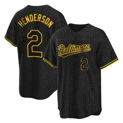 Baltimore Orioles #2 Gunnar Henderson Player Black MIKSHPS Snake Skin City Home Game Stitched Jerseys
