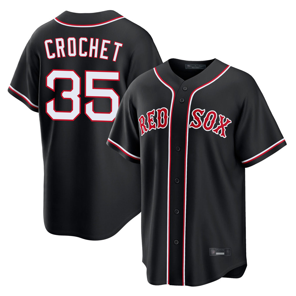 Boston Red Sox #35 Garrett Crochet Player Black MIKSHPS Out Home Game Stitched Jerseys