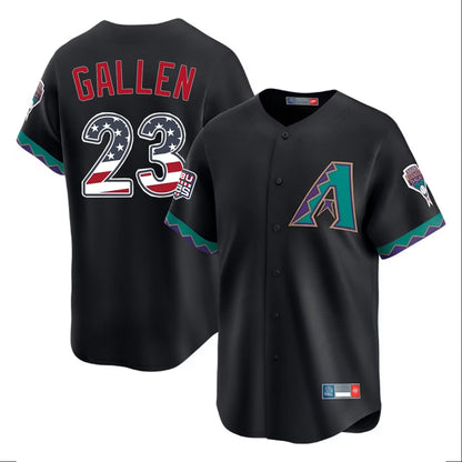 Arizona Diamondbacks #23 Zac Gallen Player Black MIKSHPS USA 250 Fourth of July Home Game Stitched Jerseys