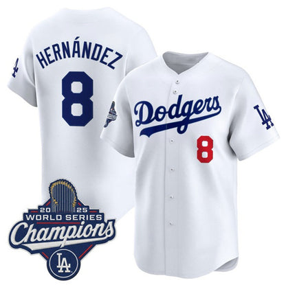Los Angeles Dodgers #8 Enrique Hernandez White MIKSHPS 2025 Champions Stitched Jersey