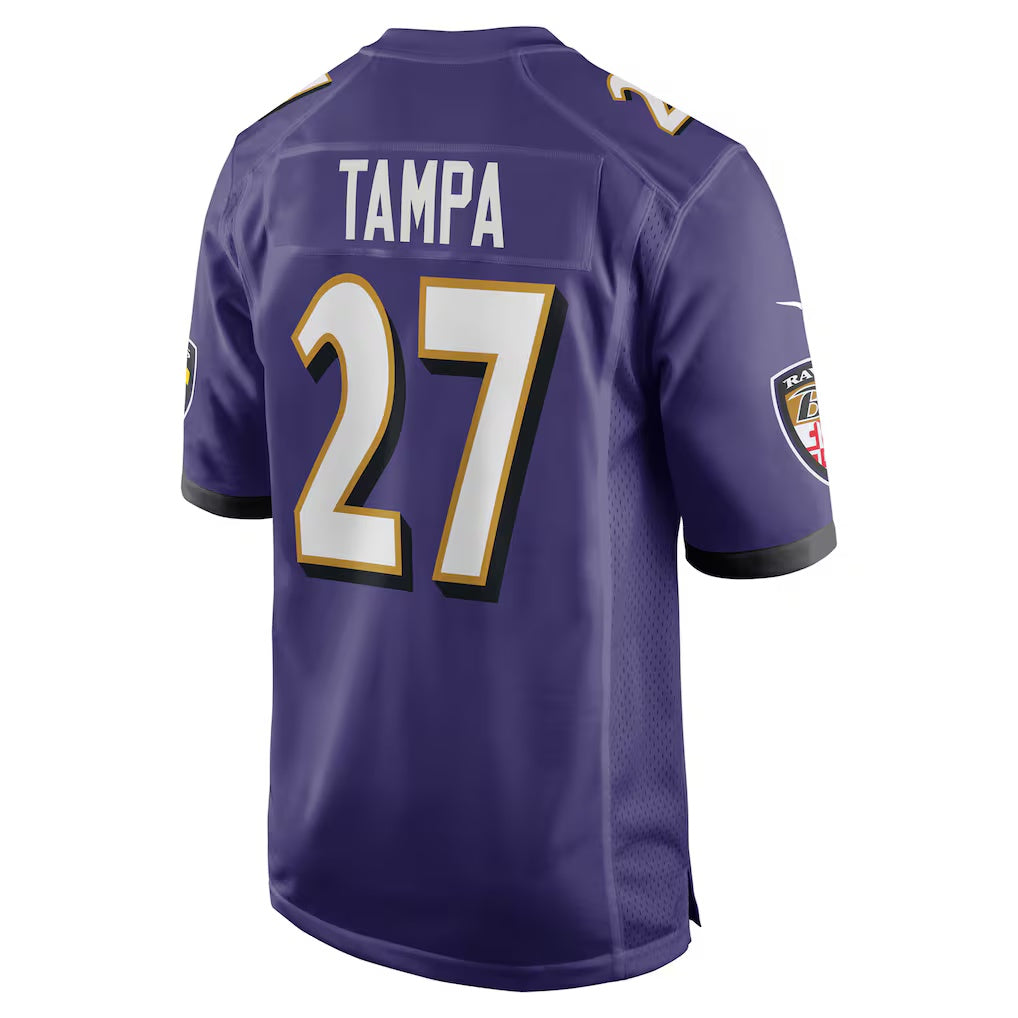 B.Ravens #27 T.J. Tampa Purple MIKSHPS Team Game Jersey