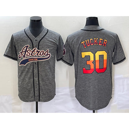 Houston Astros #30 Kyle Tucker Grey MIKSHPS Gridiron Cool Base Stitched Jersey