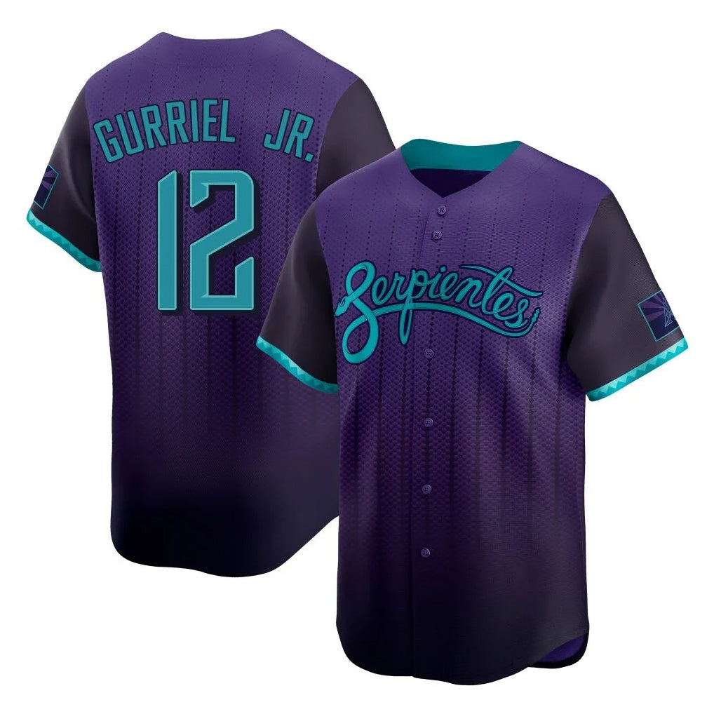 Arizona Diamondbacks #12 Lourdes Gurriel Jr Player Purple MIKSHPS City Connect Limited Home Game Stitched Jerseys