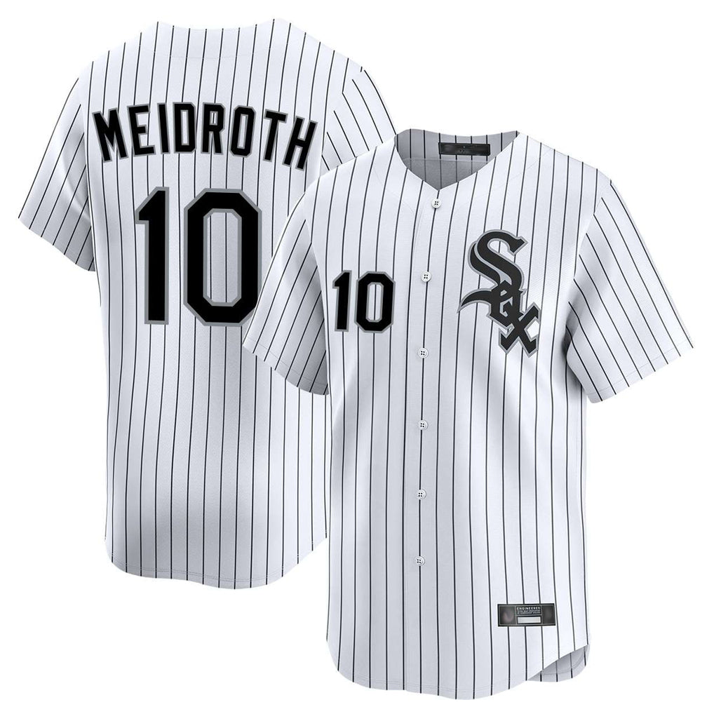 Chicago White Sox #10 Chase Meidroth Player White MIKSHPS Stripe Limited Home Stitched Jerseys