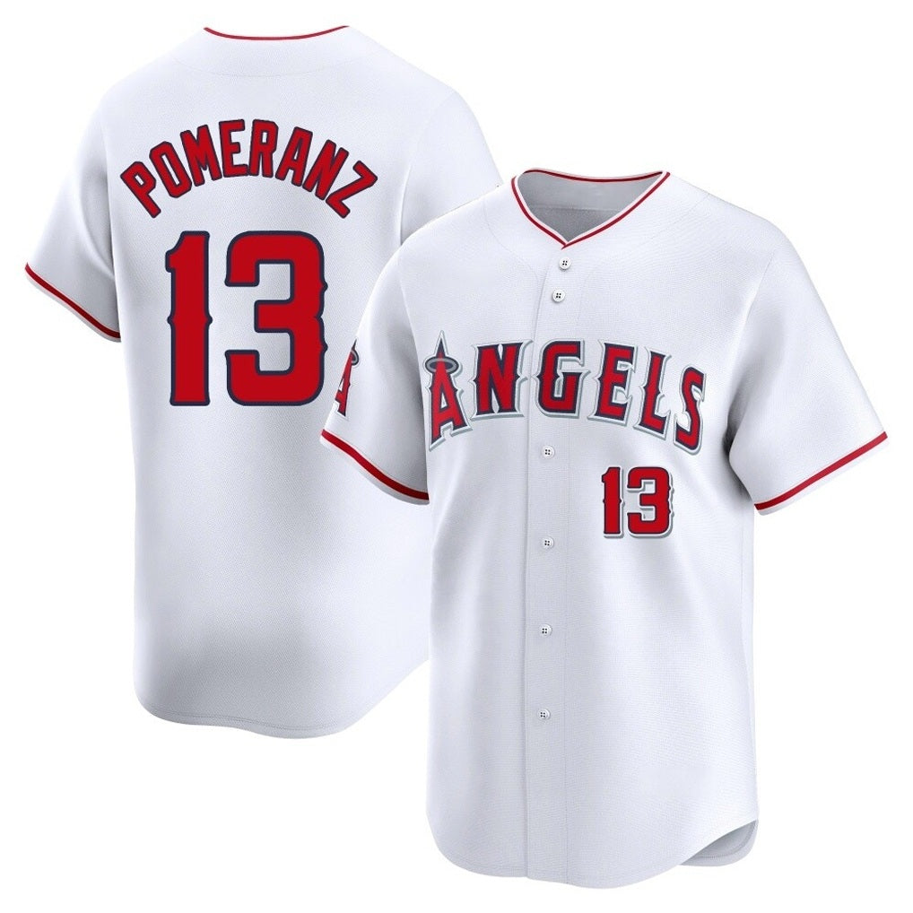 Los Angeles Angels #13 Drew Pomeranz Player White MIKSHPS Limited Home Stitched Jerseys