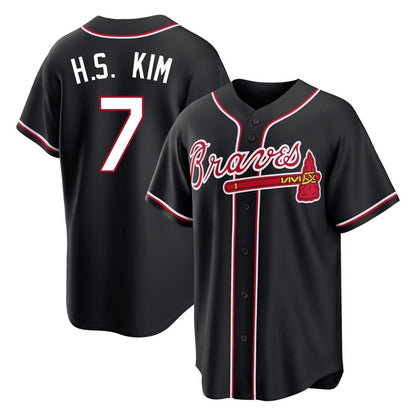 Atlanta Braves #7 Ha-Seong Kim Player Black MIKSHPS Fashion Out Game Stitched Jerseys
