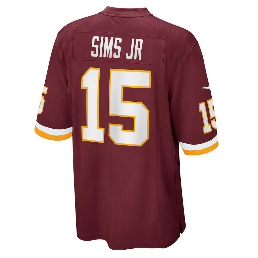 W.Football Team #15 Steven Sims Jr. Burgundy MIKSHPS Game Player Jersey