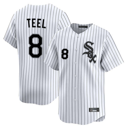 Chicago White Sox #8 Kyle Teel Player White MIKSHPS Stripe Limited Home Stitched Jerseys