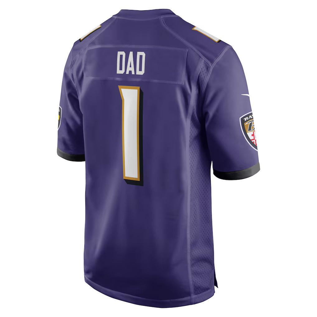 B.Ravens Number #1 Dad Purple MIKSHPS Game Jersey