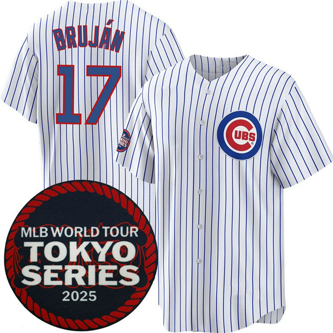 Chicago Cubs #17 Vidal Bruj¨¢n White MIKSHPS 2025 World Tour Tokyo Series Home Stitched Jersey