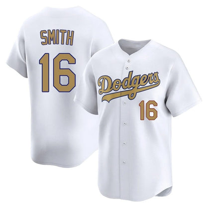 Los Angeles Dodgers #16 Will Smith Player White Gold MIKSHPS Collection Limited Home Stitched Jerseys