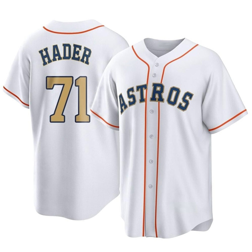 Houston Astros #71 Josh Hader Player Gold MIKSHPS Collection Game Home Stitched Jerseys