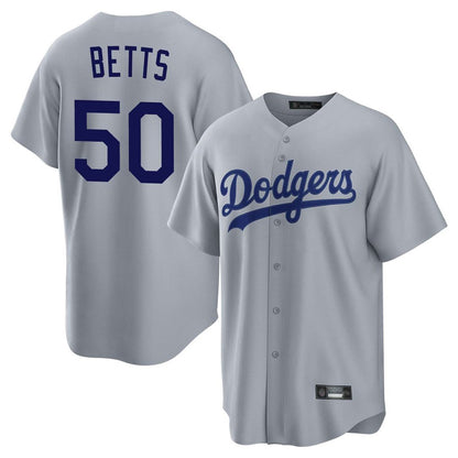 Los Angeles Dodgers #50 Mookie Betts Player Gray MIKSHPS Game Stitched Jerseys
