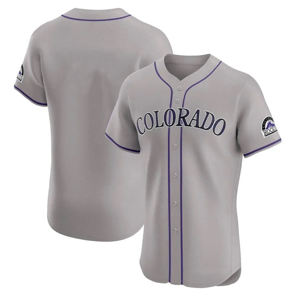 Colorado Rockies Blank Player Gray MIKSHPS Limited Elite Home Stitched Jerseys