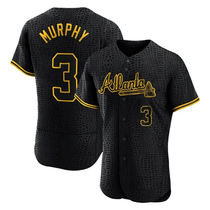 Atlanta Braves #3 Dale Murphy Player Black MIKSHPS Snake Skin City Limited Elite Home Game Stitched Jerseys