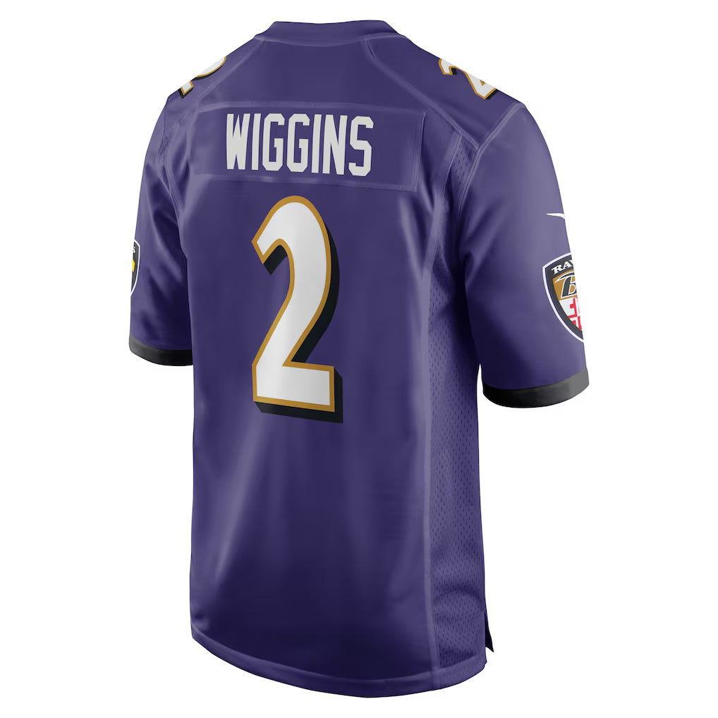 B.Ravens #2 Nate Wiggins Purple MIKSHPS Player Game Jersey