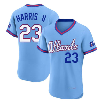 Atlanta Braves #23 Michael Harris II Player Powder Blue MIKSHPS 2026 City Connect T-shirt Limited Elite Home Game Stitched Jerseys