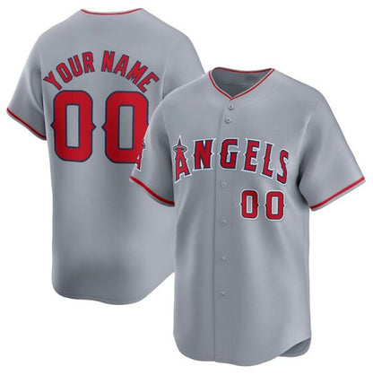 Custom Los Angeles Angels Active Player Gray MIKSHPS Away Limited Stitched Jersey