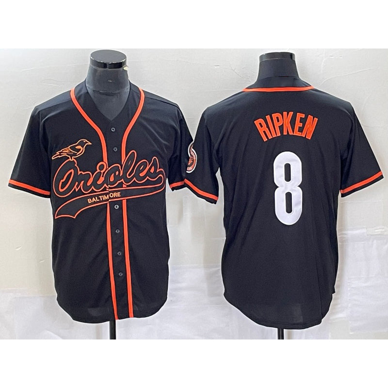 Baltimore Orioles #8 Cal Ripken Jr Black MIKSHPS Cool Base Stitched Jersey