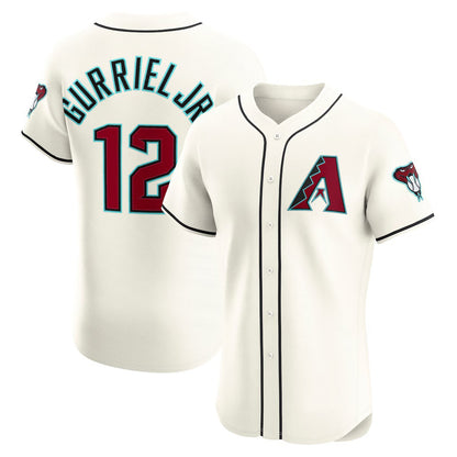 Arizona Diamondbacks #12 Lourdes Gurriel Jr. Cream MIKSHPS Home Elite Jersey