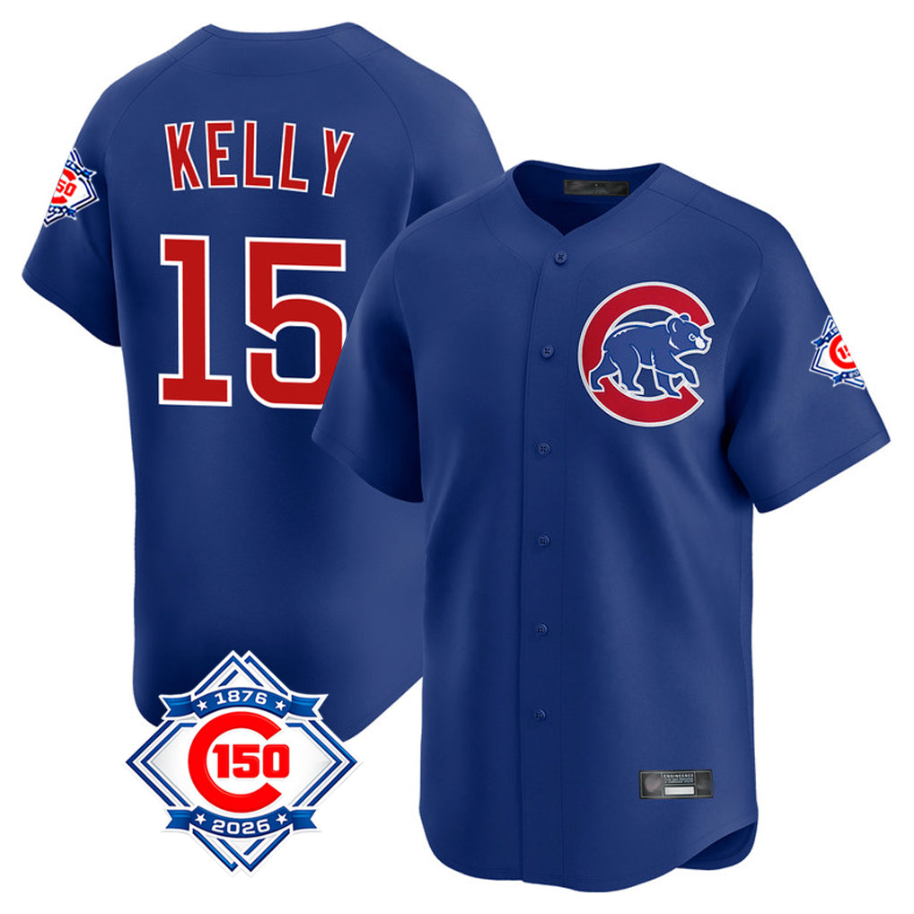 Chicago Cubs #15 Carson Kelly Player Royal MIKSHPS 150th Anniversary Limited Home Stitched Jerseys