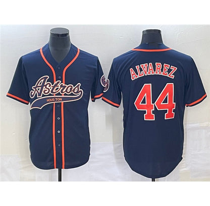 Houston Astros #44 Yordan Alvarez Navy MIKSHPS Cool Base Stitched Jersey