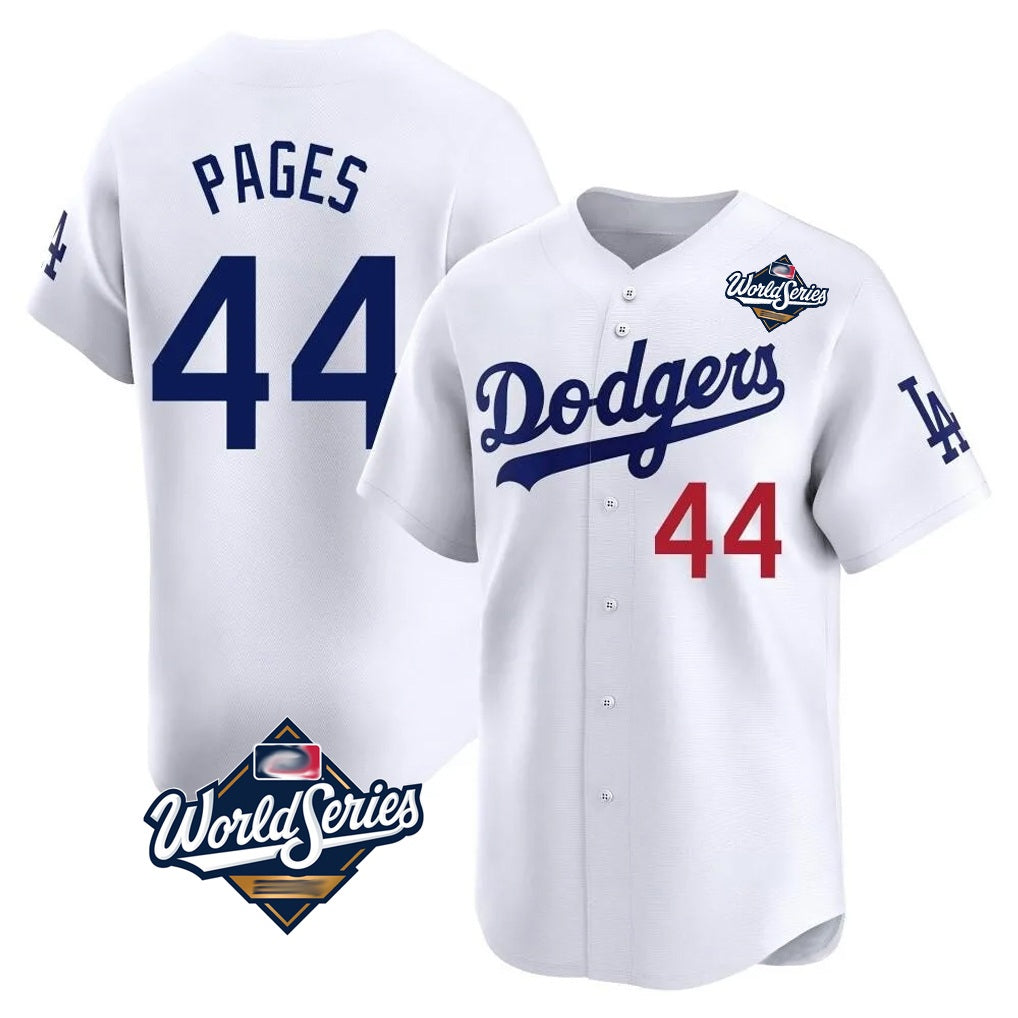 Los Angeles Dodgers #44 Andy Pages Player White MIKSHPS World Series Limited Home Stitched Jerseys