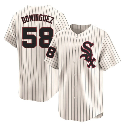 Chicago White Sox #58 Seranthony Dominguez Player Cream MIKSHPS Cooperstown Collection Limited Home Stitched Jerseys