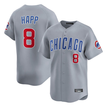 Chicago Cubs #8 Ian Happ Player Gray MIKSHPS Road Limited Home Stitched Jerseys