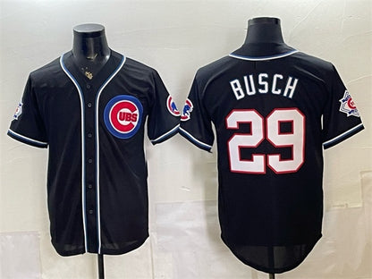 Chicago Cubs #29 Michael Busch 150th Anniversary Black MIKSHPS Out Style Vapor Premier Limited Stitched Jersey
