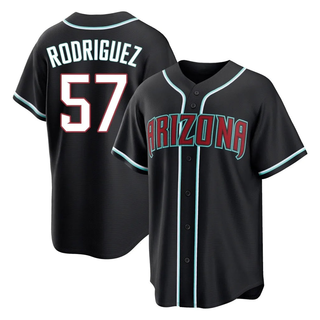 Arizona Diamondbacks #57 Eduardo Rodriguez Player Black MIKSHPS Home Game Stitched Jerseys