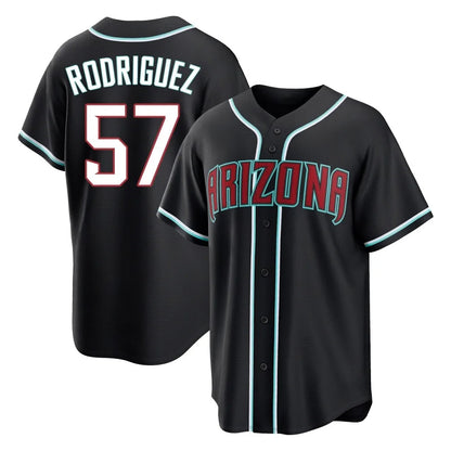 Arizona Diamondbacks #57 Eduardo Rodriguez Player Black MIKSHPS Home Game Stitched Jerseys