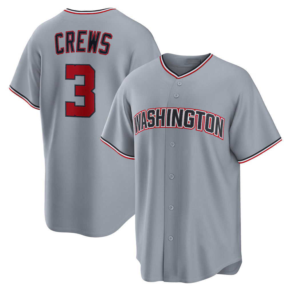 Washington Nationals #3 Dylan Crews Gray MIKSHPS Road Replica Jersey