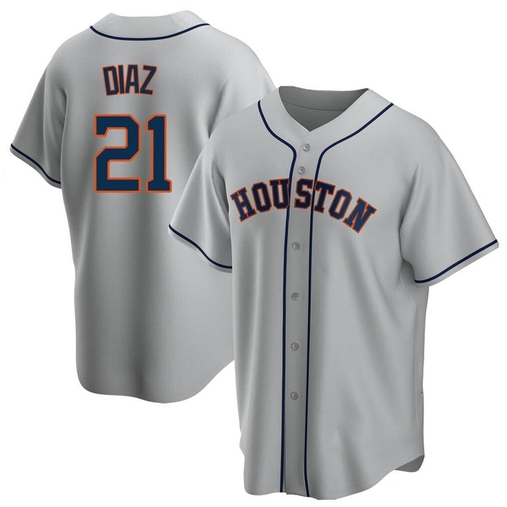 Houston Astros #21 Yainer Diaz Player Gray MIKSHPS Home Game Stitched Jerseys