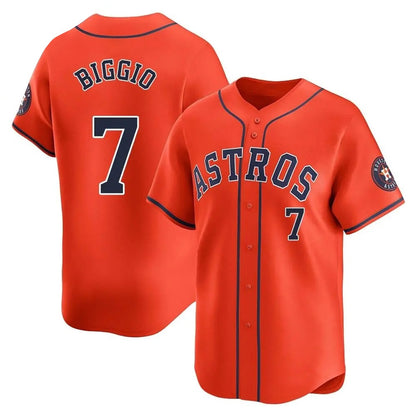Houston Astros #7 Craig Biggio Player Orange MIKSHPS Home Limited Stitched Jerseys